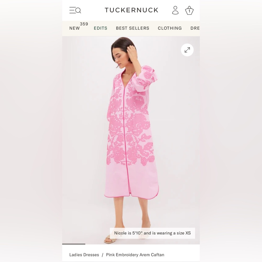 Hyacinth House Pink Floral Embroidered Tunic Dress